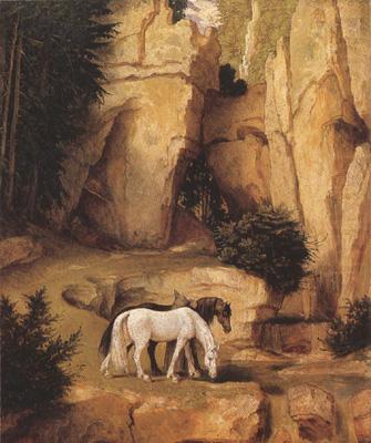 Moritz von Schwind A Hermit Leading Horses to the Trough (mk22) china oil painting image